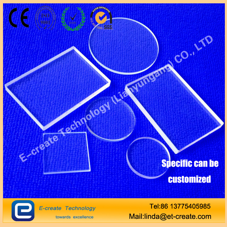 Heat Resistant square quartz glass plate for Digital camera, high definition projector, stage lighting system